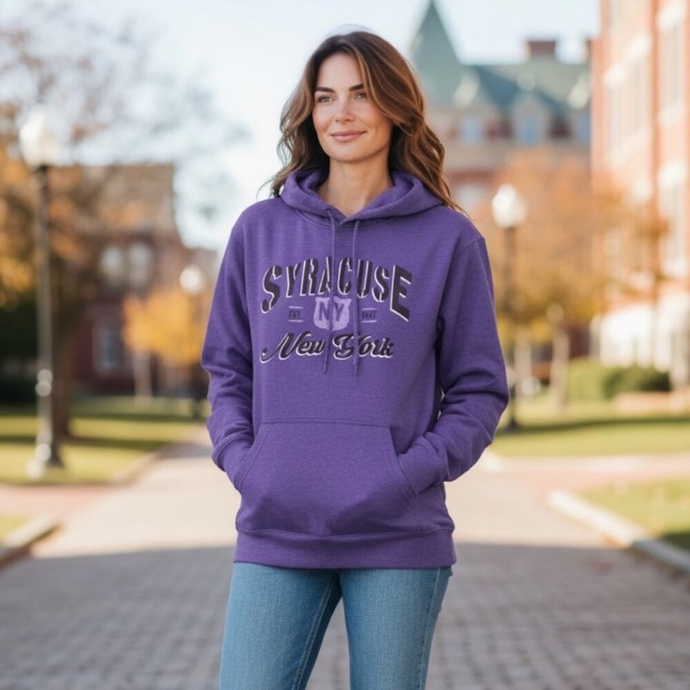 SYRACUSE NEW YORK Adult Large Purple Sweatshirt Hoodie